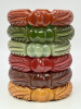 BB123 knot and leaf carved bakelite bangles